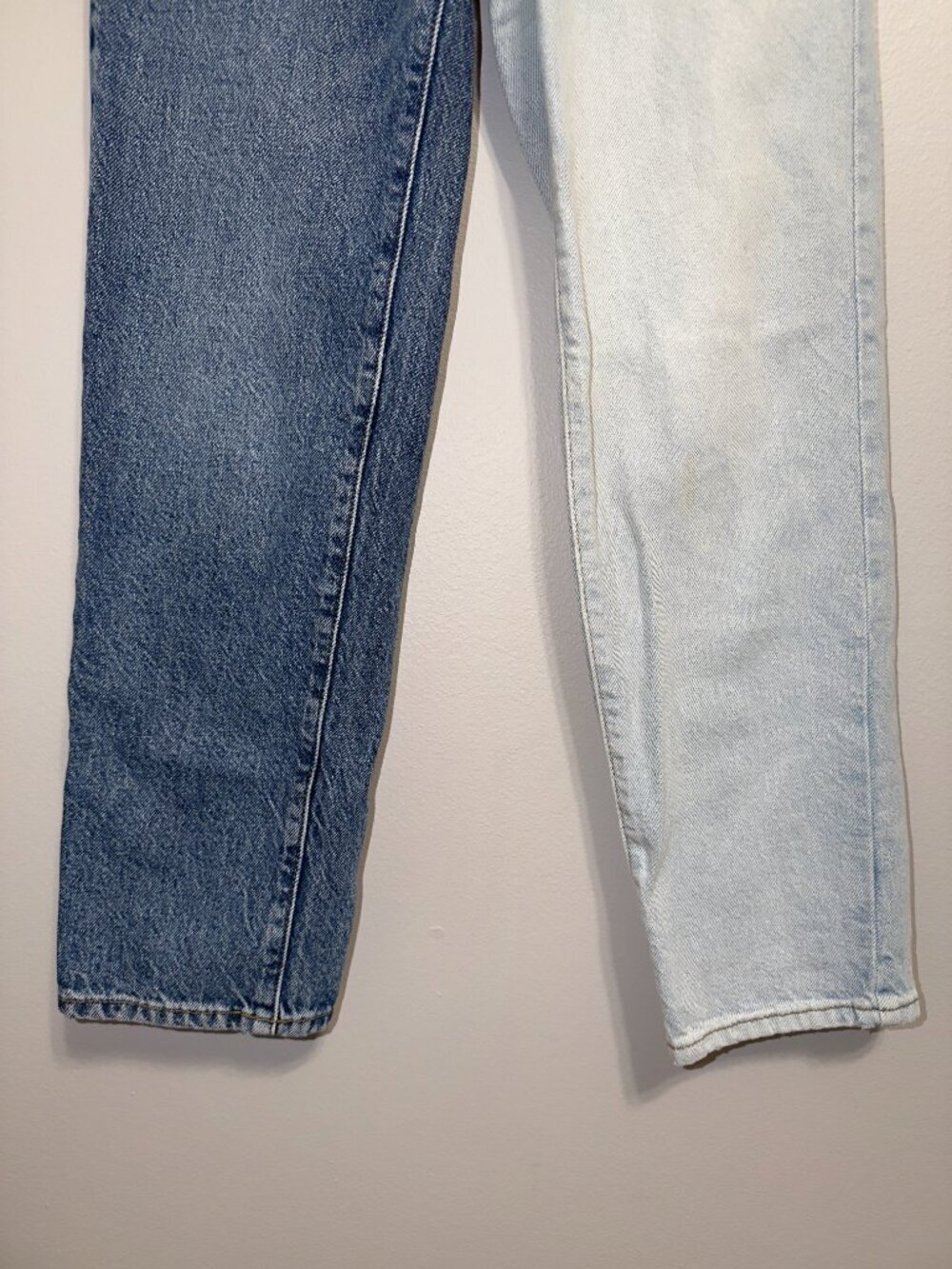 PacSun Two Tone High Rise Straight Leg Jeans Blue Colorblock Women’s Size 22 - Picture 5 of 8